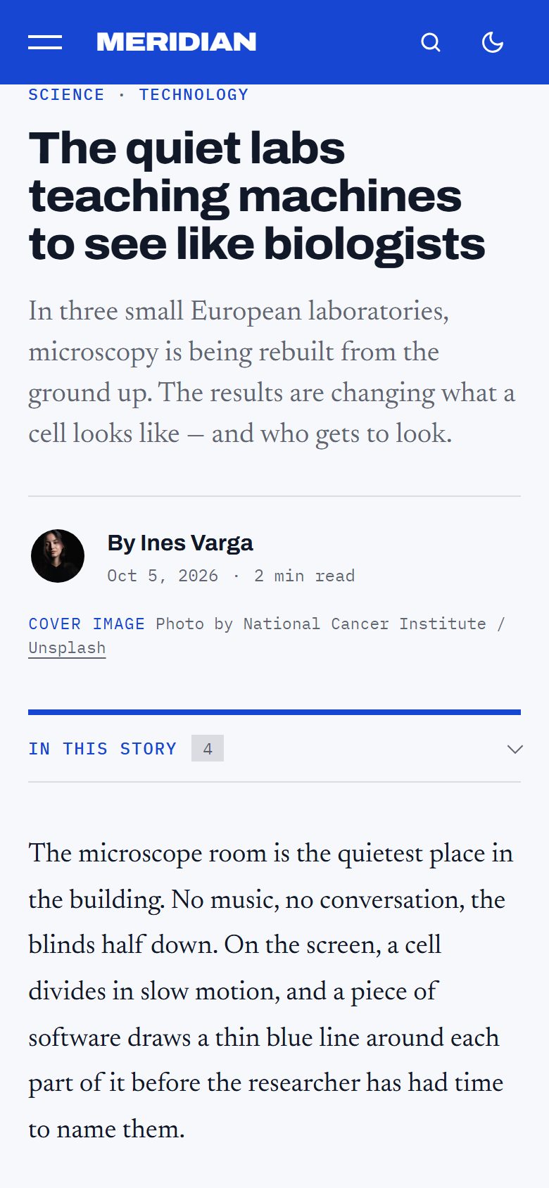 Article on a phone